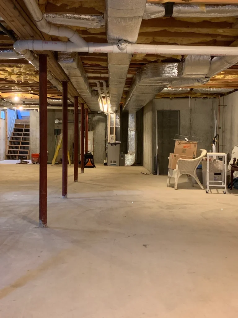 ductwork in the basement