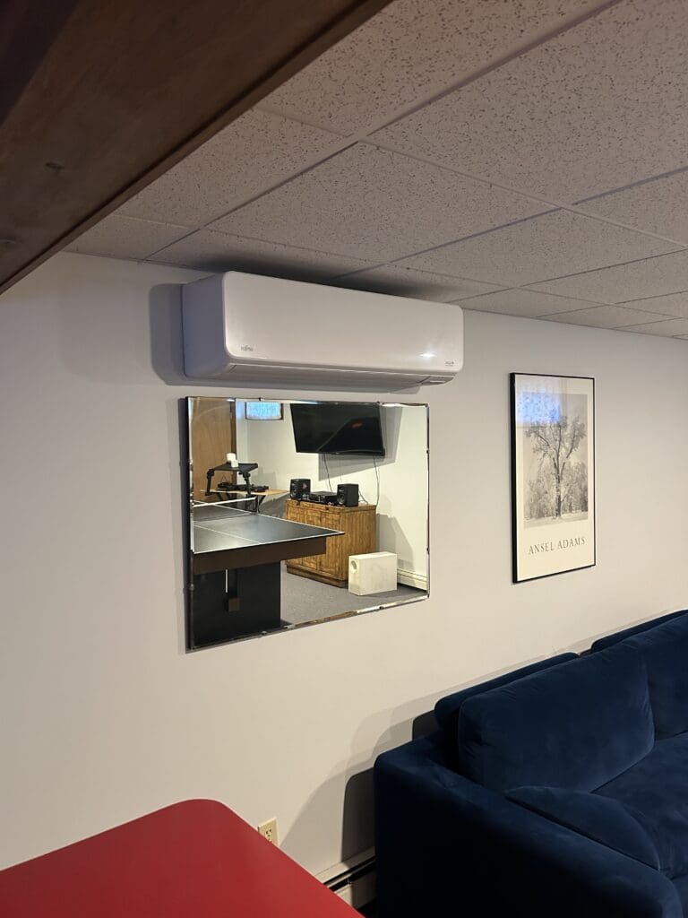 mini split on the wall